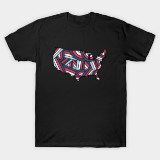 United Stated of America USA Map Art T-Shirt